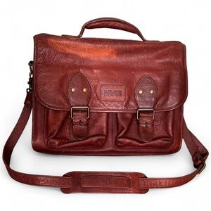 Duluth Trading Co Brown Leather Messenger Bag